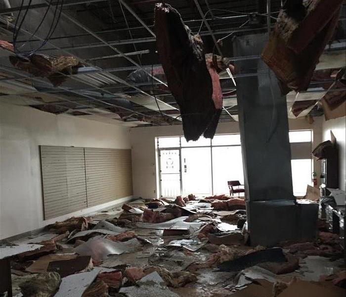 Commercial ceiling collapse.