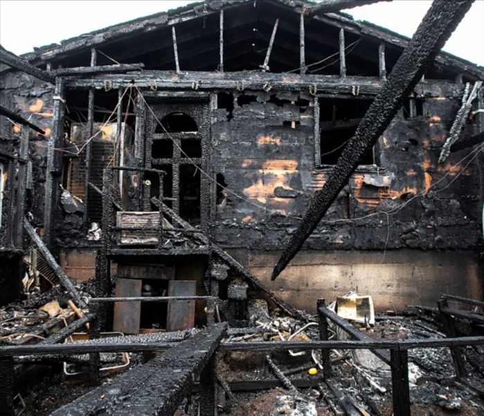 Inside a burned house