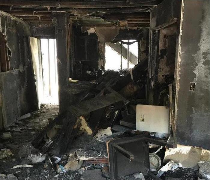 Inside of a home destroyed by severe fire