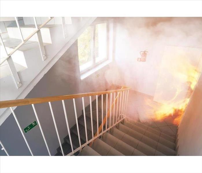Fire inside a building