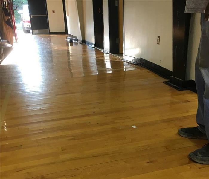 Floors buckling from water damage.